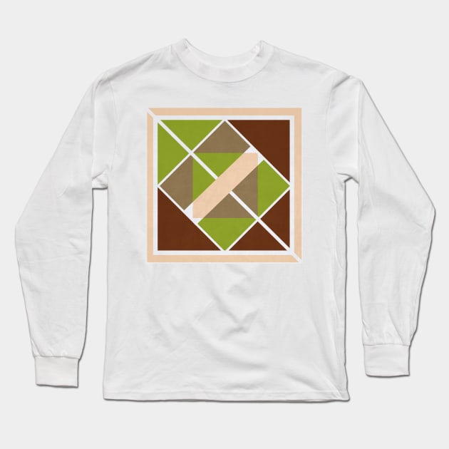 Geometric brown elegant pattern Long Sleeve T-Shirt by carolsalazar